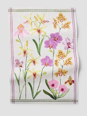 Sur la Table Orchid Flowers Kitchen Towel, New with tag